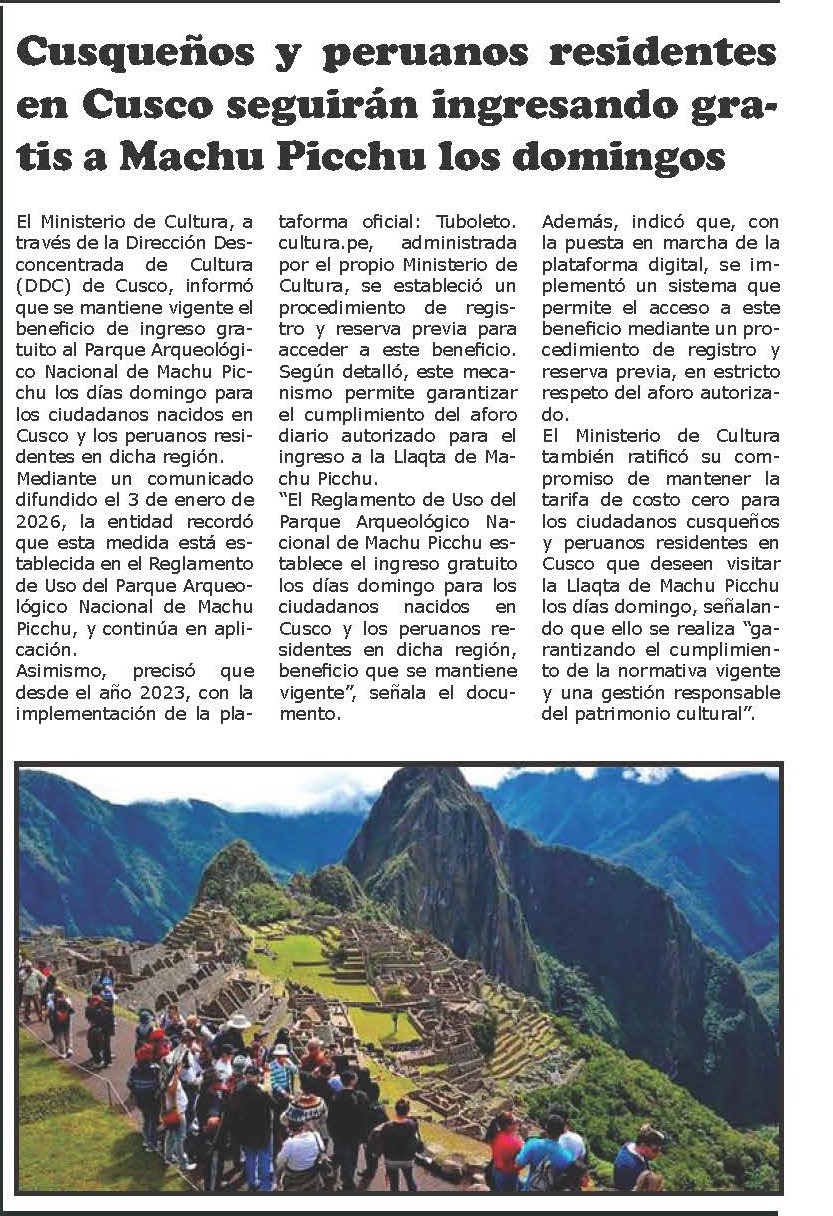 Jueves, 8 de enero de 2026