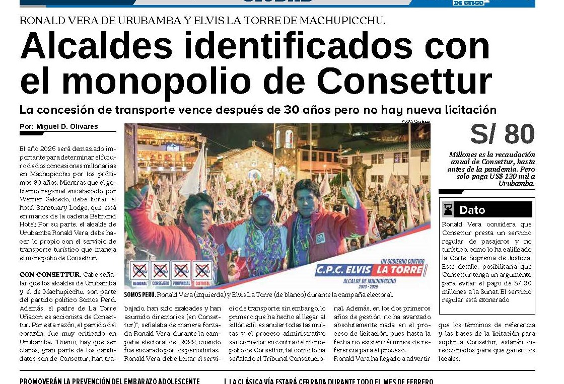 ALCALDES IDENTIFICADOS CON EL MONIPOLIO DE CONSETTURS